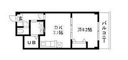 フェリーチェ 1DKの間取図画像