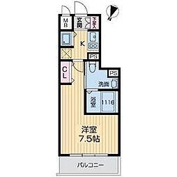 グランルージュ中之島南 1Kの間取図画像