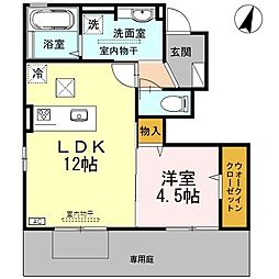 パルティール 1LDKの間取図画像