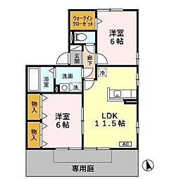 マシェリS 2LDKの間取図画像