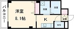 ルパンハウス 1Kの間取図画像