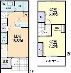ティアコートfA 2LDKの間取図画像
