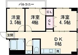 ヴァンメール西明石 3DKの間取図画像