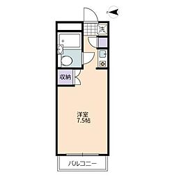 厚木ユースハイム ワンルームの間取図画像