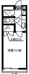 コテージセルフ2 1Kの間取図画像