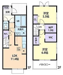 Rosage(ロザージュ) A 2LDKの間取図画像