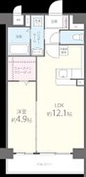 シャルマン土井2 1LDKの間取図画像