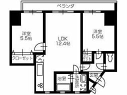ガーデンヒルズ松茂1 2LDKの間取図画像