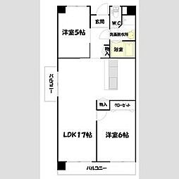 東山ハイツ 2LDKの間取図画像