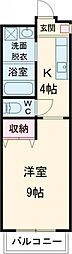 ヒルゲート利平治 1Kの間取図画像