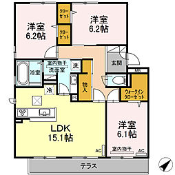 グリーンヒル 3LDKの間取図画像