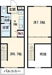 ライトコート大和2 2Kの間取図画像
