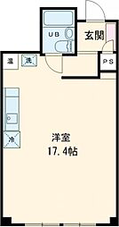 沖の内レジデンス ワンルームの間取図画像