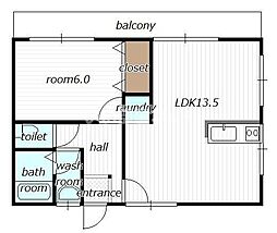 AvantiMaison 1LDKの間取図画像