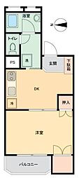 スカイラーク蕨 1DKの間取図画像