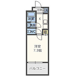 エビス 1Kの間取図画像