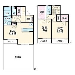 グレースビラ3W 2LDKの間取図画像