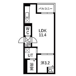 狭山市鵜ノ木アパート 1LDKの間取図画像