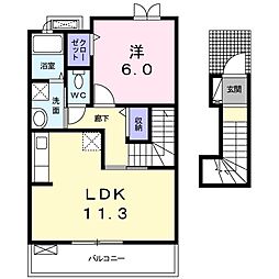 キウイ東 1LDKの間取図画像