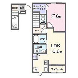 CORUSCANT コルサント 1LDKの間取図画像