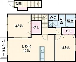 ヨーロピアンシャレー山ノ内A 2LDKの間取図画像