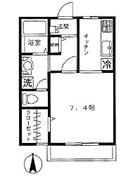 つばさハイツ 1Kの間取図画像