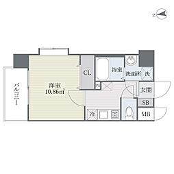 S-FORT姪浜 1Kの間取図画像