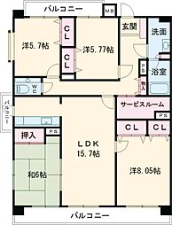 ビバシティパークサイド天満 4LDKの間取図画像