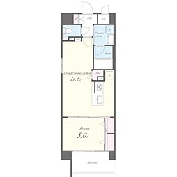 パラッツォ南森町 1LDKの間取図画像