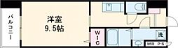 レクシア フラッツ桜町 1Kの間取図画像