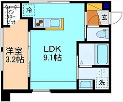 INTEGRAL KiKi 1LDKの間取図画像