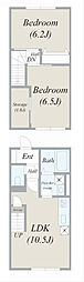フォレスティコート 2LDKの間取図画像