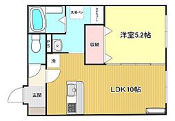 ピア旭町 1LDKの間取図画像