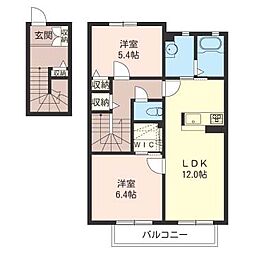 ベルフレアー 2LDKの間取図画像