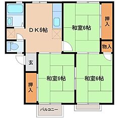 コーポサトウ 3DKの間取図画像