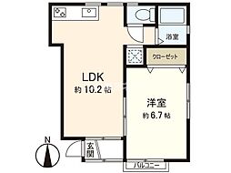 ベルメゾン 1DKの間取図画像