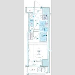 ジェノヴィア新宿御苑グリーンヴェール 1Kの間取図画像