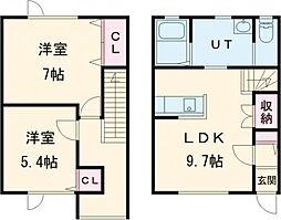 ペンギン村 2LDKの間取図画像