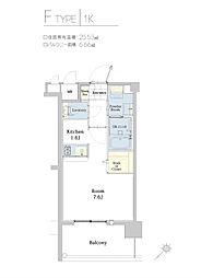 エンクレスト博多駅東2 1Kの間取図画像