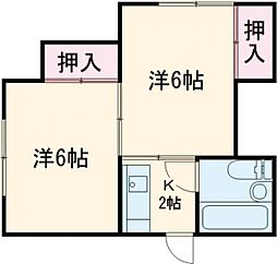 ワンパーネス 2Kの間取図画像