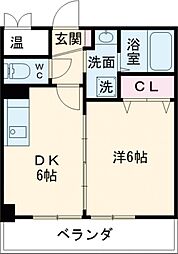 ボヌールなかもず 1DKの間取図画像