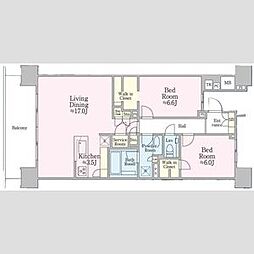 HARUMIFLAGPARKVILLAGEA棟 2LDKの間取図画像