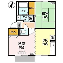 ニフティー今泉 2DKの間取図画像