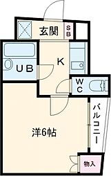 ルミエールS 1Kの間取図画像