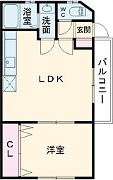 アミューズメントハウス2 1LDKの間取図画像