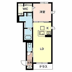 シャーメゾンドゥース 1LDKの間取図画像