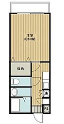 ラセーヌ賀来弐番館 1Kの間取図画像