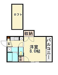 ワイエムコーポ 1SKの間取図画像