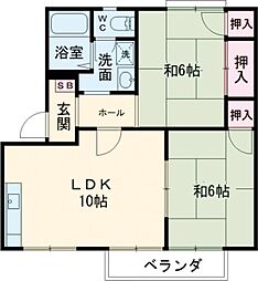 ブウルヴァアル南館 2LDKの間取図画像