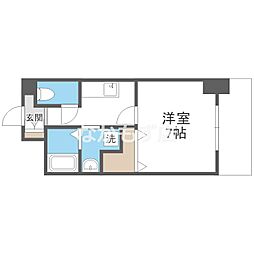 エルベコート堺東 1Kの間取図画像